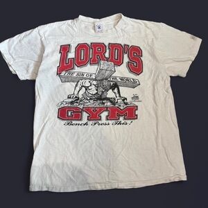 Vintage 90s Lords Gym Living Epistles His Pain Your Gain T-shirt sz Large